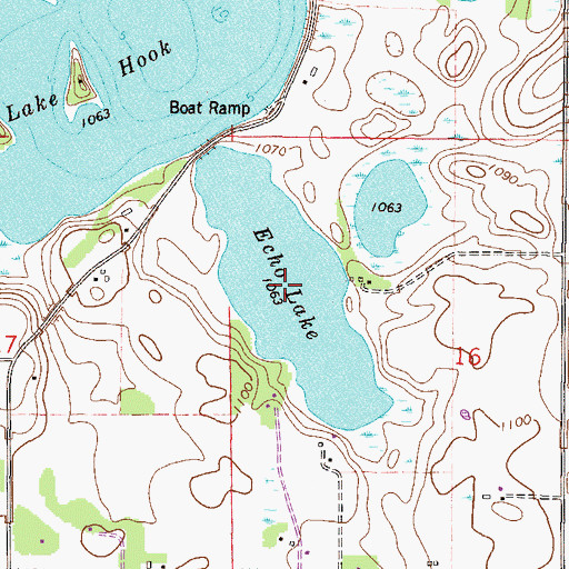 Topographic Map of Echo Lake, MN