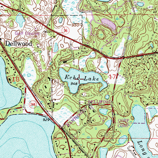 Topographic Map of Echo Lake, MN
