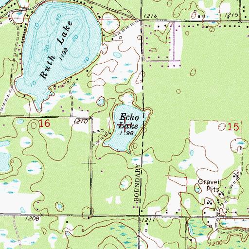 Topographic Map of Echo Lake, MN