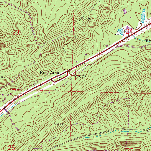 Topographic Map of High Point (historical), AR