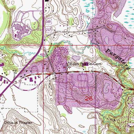 Topographic Map of Pleasant Hill Cemetery, MN