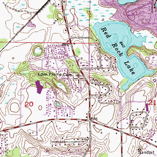 Topographic Map of Eden Prairie Cemetery, MN