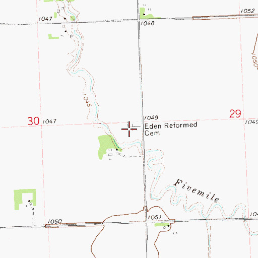 Topographic Map of Eden Reformed Cemetery, MN