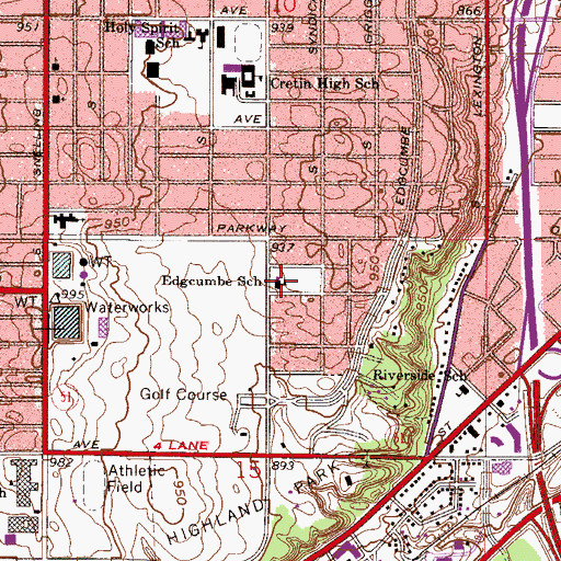 Topographic Map of Cyber Village Academy, MN