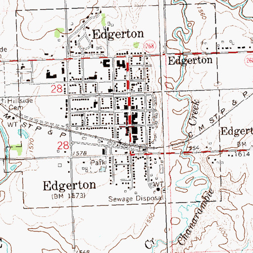 Topographic Map of Edgerton, MN