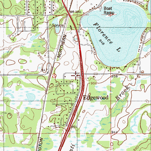 Topographic Map of Edgewood, MN