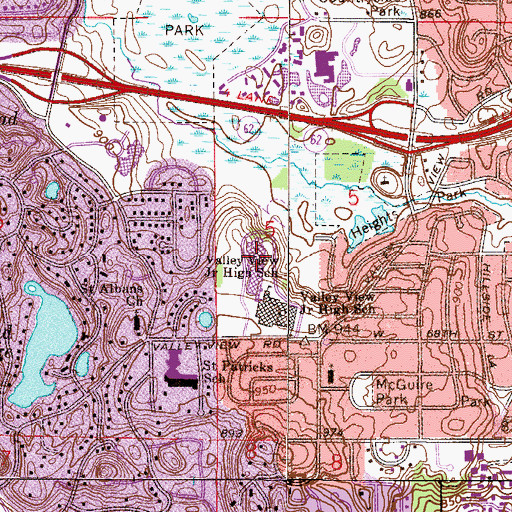 Topographic Map of Edina High School, MN