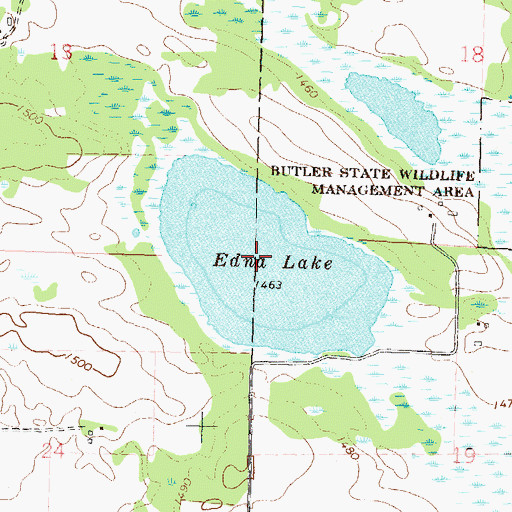 Topographic Map of Edma Lake, MN