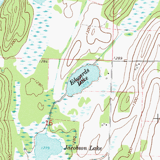 Topographic Map of Edwards Lake, MN