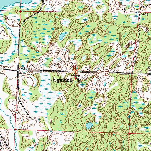 Topographic Map of Egelund Church, MN