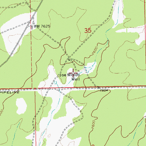 Topographic Map of Joe Woody Well, AZ