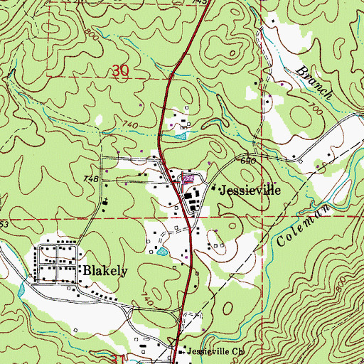 Topographic Map of Jessieville Elementary School, AR