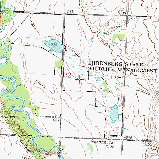 Topographic Map of Ehrenberg State Wildlife Management Area, MN