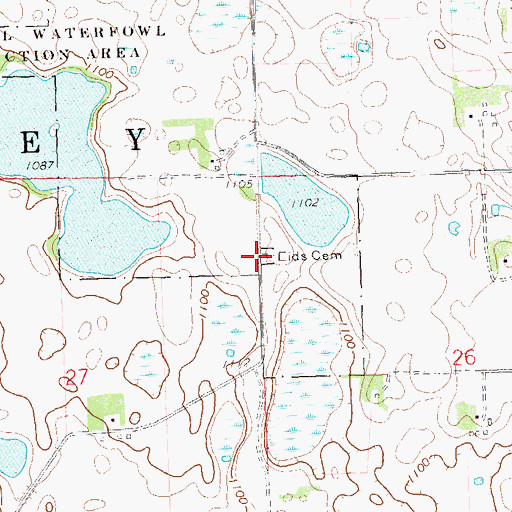 Topographic Map of Eids Cemetery, MN