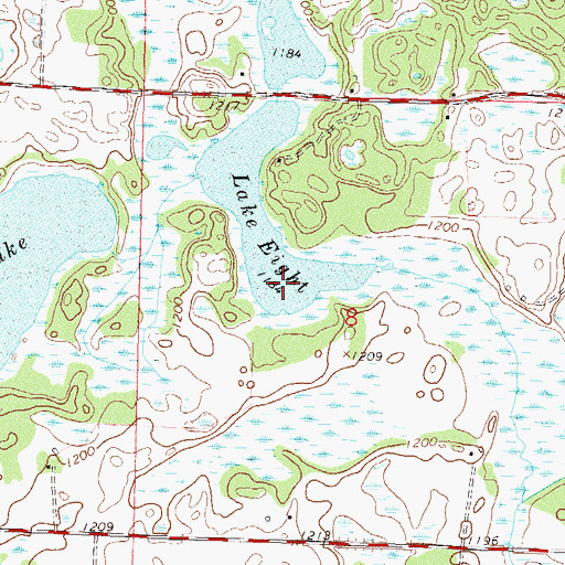 Topographic Map of Lake Eight, MN