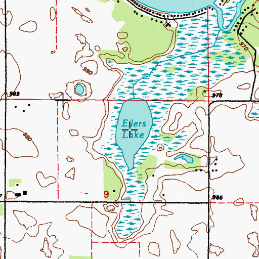 Topographic Map of Eilers Lake, MN