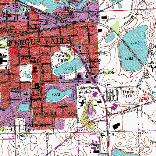 Topographic Map of Eisenhower School, MN