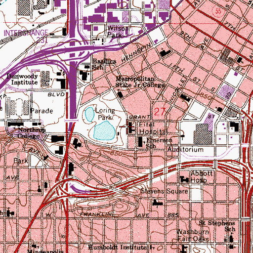 Topographic Map of Eitel Hospital, MN