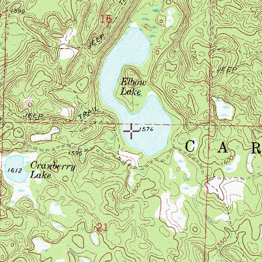 Topographic Map of Elbow Lake, MN