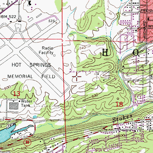 Topographic Map of Kimberly Lane Park, AR