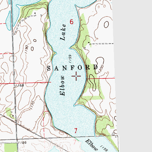 Topographic Map of Elbow Lake, MN