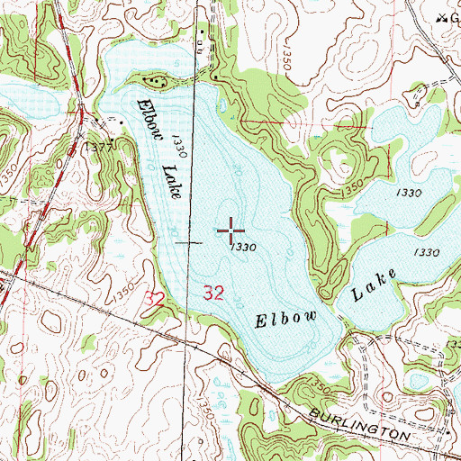 Topographic Map of Elbow Lake, MN