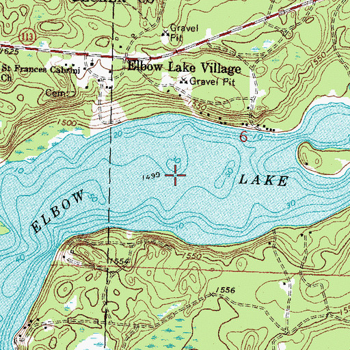 Topographic Map of Elbow Lake, MN