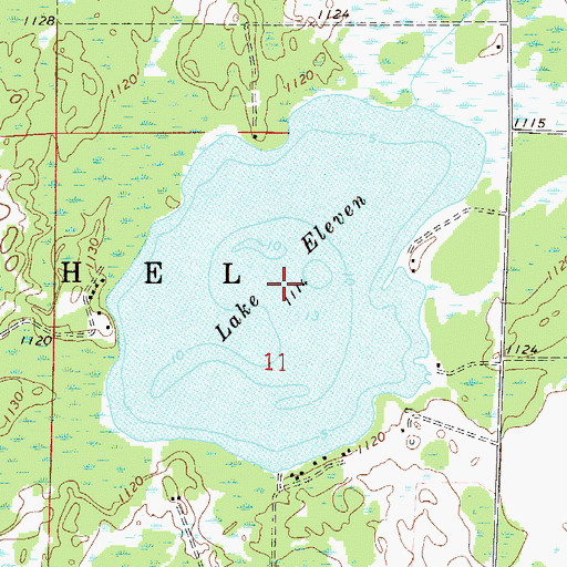 Topographic Map of Lake Eleven, MN