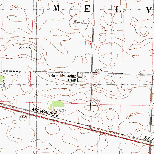 Topographic Map of Elim Church, MN