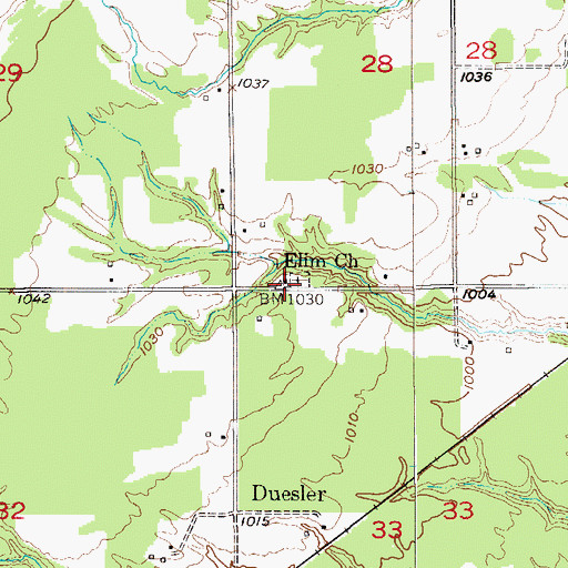 Topographic Map of Elim Church, MN