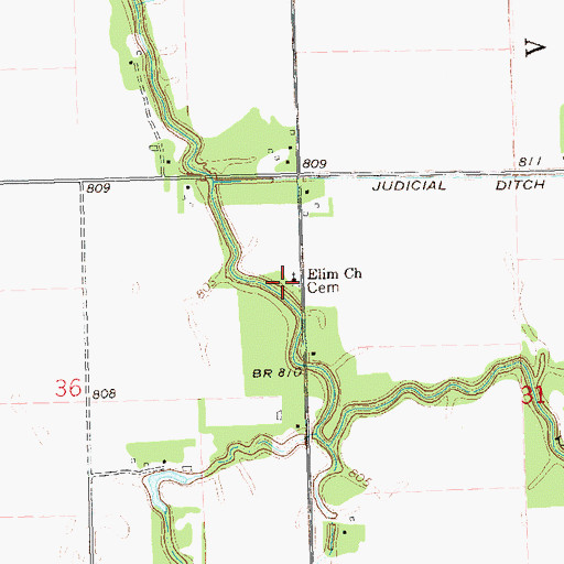 Topographic Map of Elim Church, MN