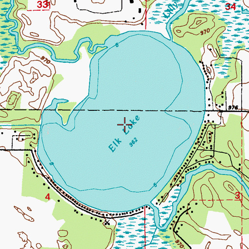 Topographic Map of Elk Lake, MN