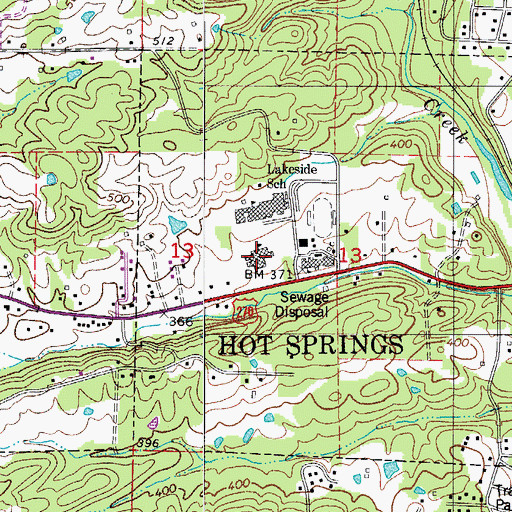 Topographic Map of Lakeside Intermediate School, AR