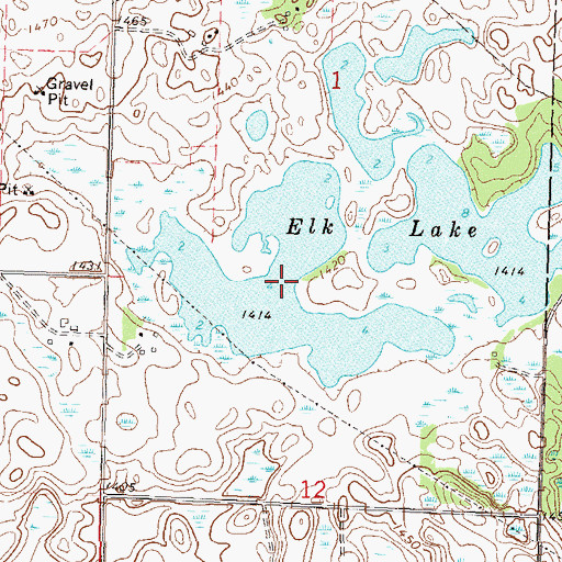 Topographic Map of Elk Lake, MN