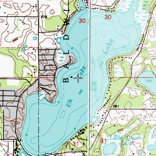 Topographic Map of Elk Lake, MN