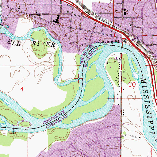 Topographic Map of Elk River, MN