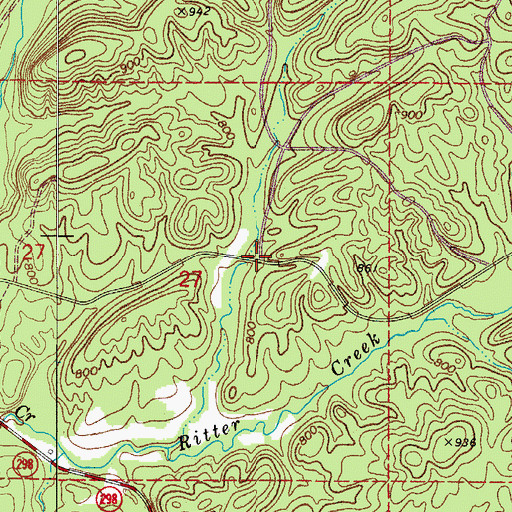 Topographic Map of Lena (historical), AR