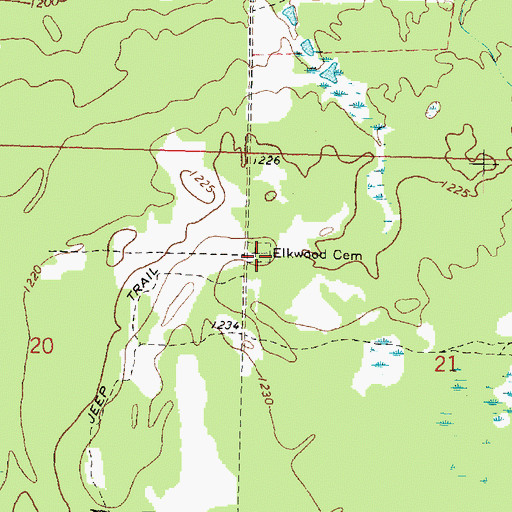 Topographic Map of Elkwood Cemetery, MN