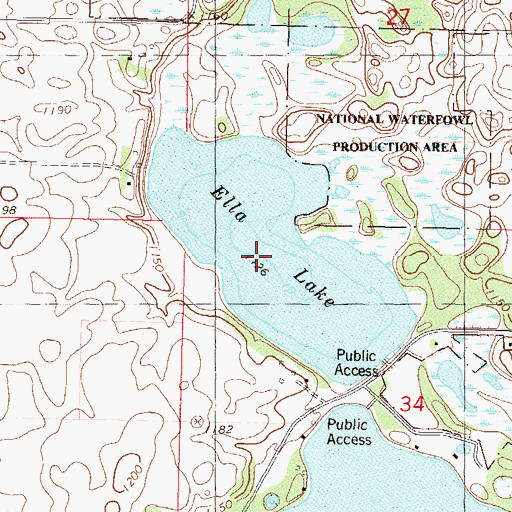 Topographic Map of Ella Lake, MN