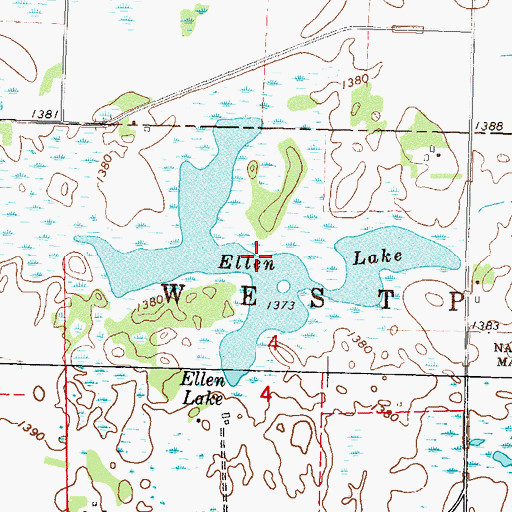 Topographic Map of Ellen Lake, MN