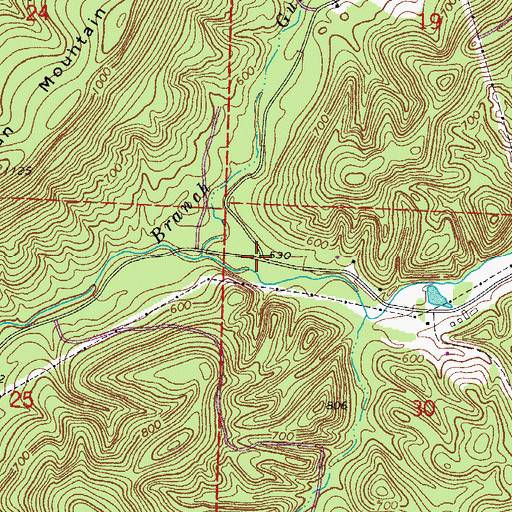 Topographic Map of Dripping Springs (historical), AR