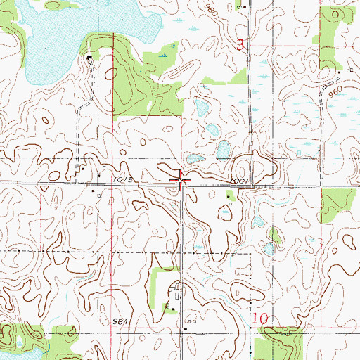 Topographic Map of Elletson School, MN