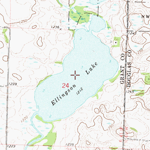 Topographic Map of Ellingson Lake, MN