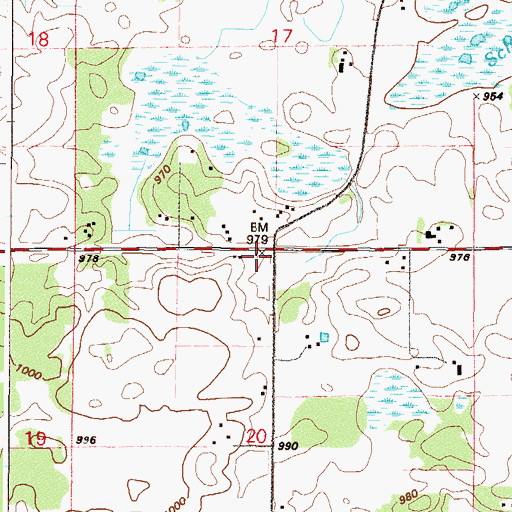 Topographic Map of Elliott School, MN