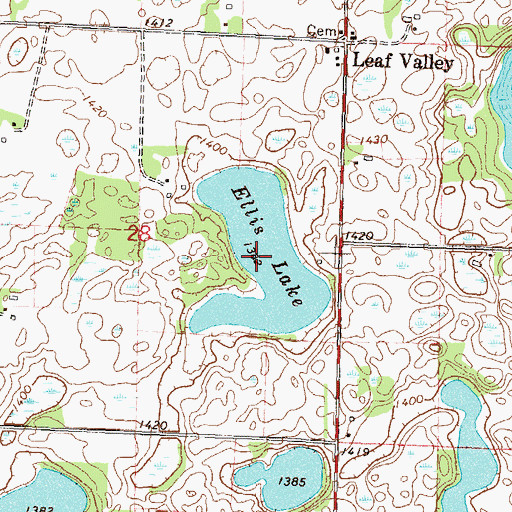 Topographic Map of Ellis Lake, MN