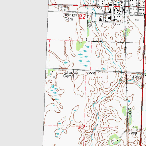 Topographic Map of Elim Cemetery, MN
