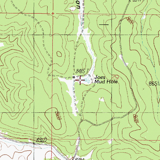 Topographic Map of Joes Mud Hole, AZ