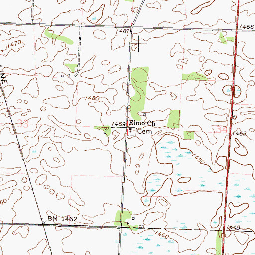 Topographic Map of Elmo Church, MN
