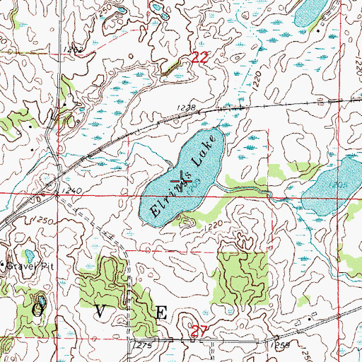Topographic Map of Elrings Lake, MN