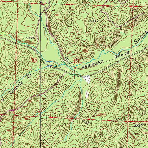 Topographic Map of Meaford (historical), AR